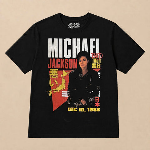 Michael Jackson Unisex T-Shirt: Bad Tour '88 Tokyo - Unisex T-Shirt Βαμβακερό