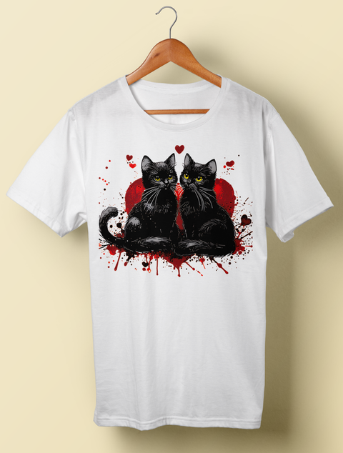 Cats in Love! Unisex T-shirt Βαμβακερό