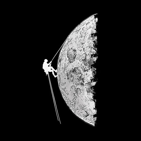 Climbing the moon Unisex T-shirt Βαμβακερό