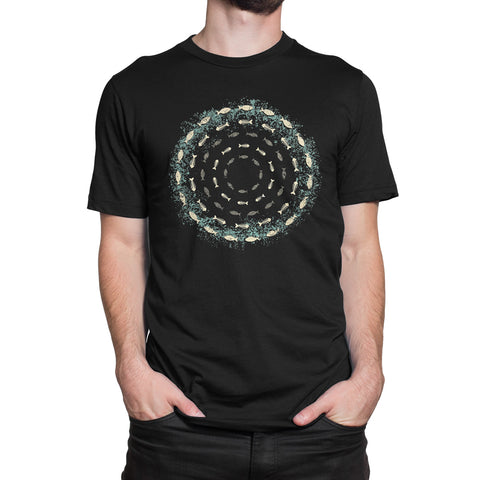 Circle of fishes of Life Unisex T-shirt Βαμβακερό