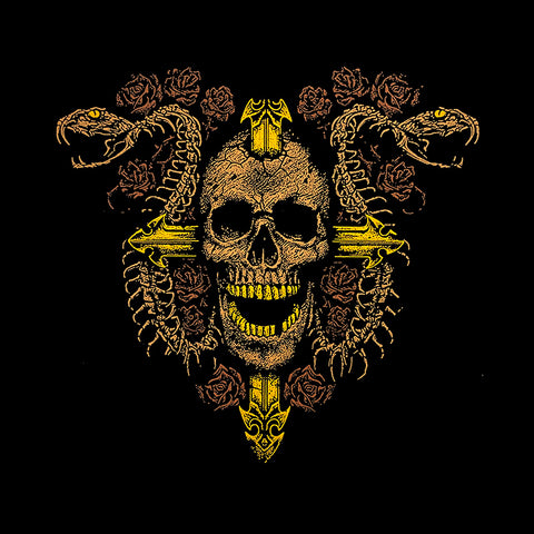 Skull Snakes Cross Unisex T-shirt Βαμβακερό