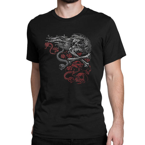 Skull Snakes Bones Unisex T-shirt Βαμβακερό